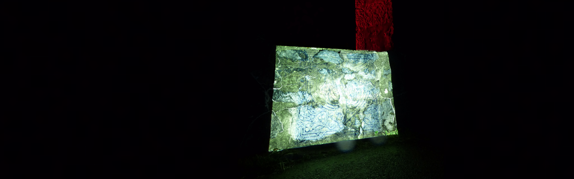 McCaig Tower, Oban, Colmcille Awards Projection Event June 2021, artwork by Alicia Hendrick.