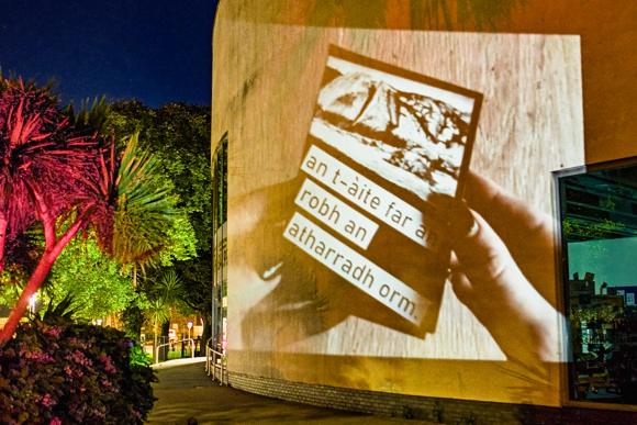 Ceanglan Chaluim Chille Projections By Eòghann Mac Colla At Campbeltown Aqualibrium, August 2026. Credit CHARTS. Photography Kevin Mackaveney. (1)